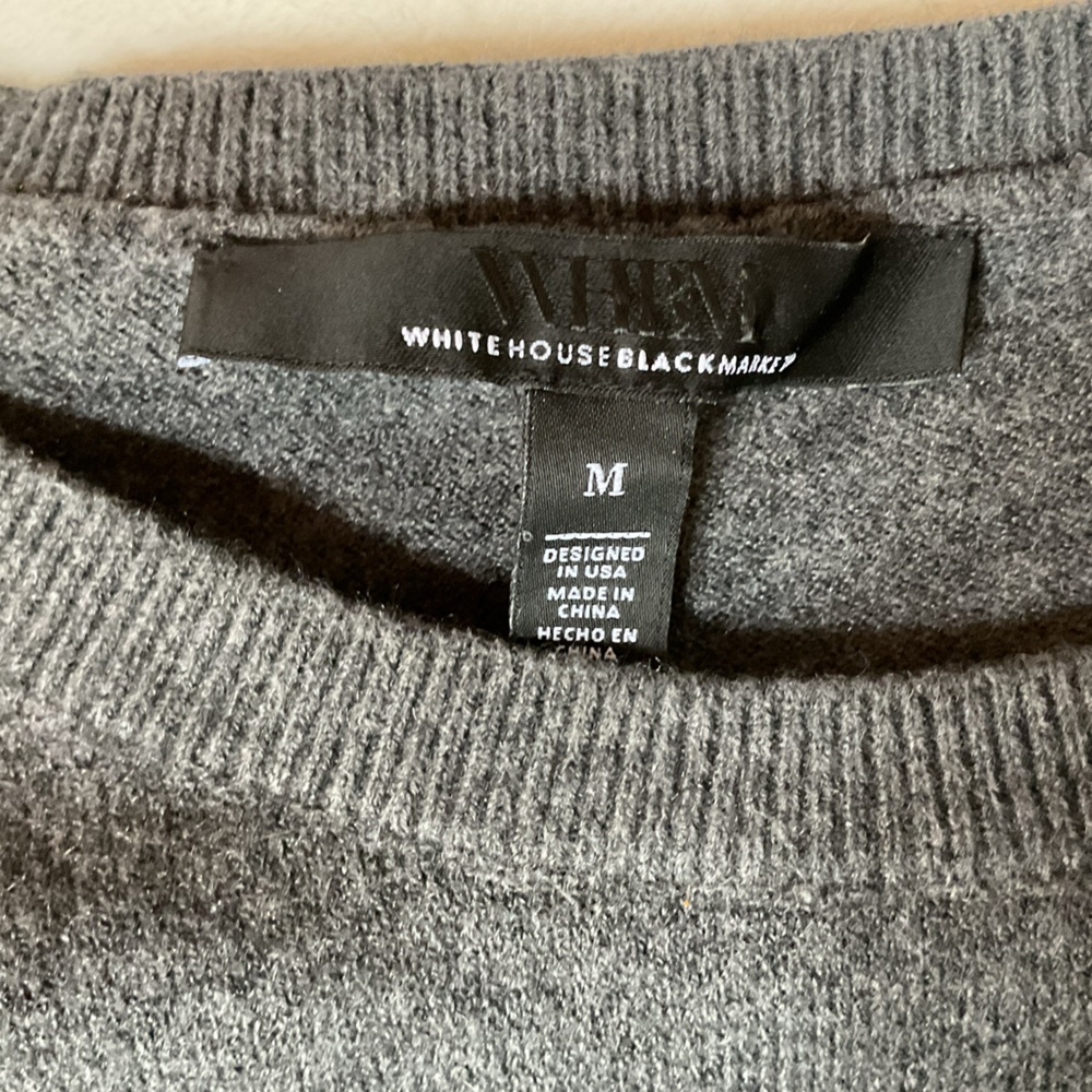 WHBM Beaded Fringe Crewneck Pullover, Medium - Picture 9 of 10